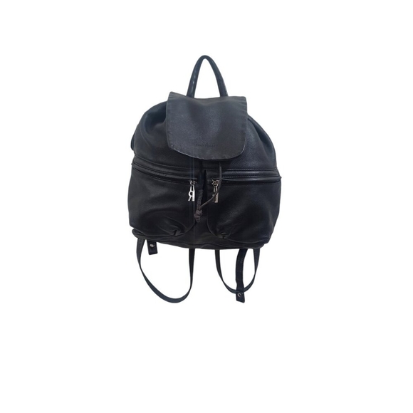 BRUNO ROSSI Black Leather Backpack Purse Bag main image 9